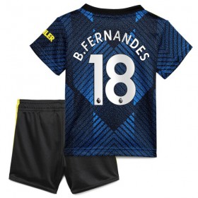 Manchester United Bruno Fernandes 18 Bambino Maglia Terza  2021/2022 Manica Corta (+ Pantaloncini)